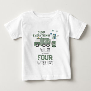 Niedliche grüne Recycelnd Lkw Kinder Name Alter Ge Baby T-shirt