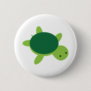 Niedliche grüne Schildkröte Button