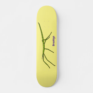 Niedliche grüne Stangen Insekten mit glücklichen G Skateboard