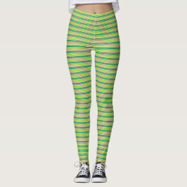 Niedliche grüne Streifen St. Patricks Day Leggings