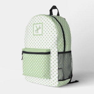 Niedliche grüne und weiße Polka-Punkte Bedruckter Rucksack