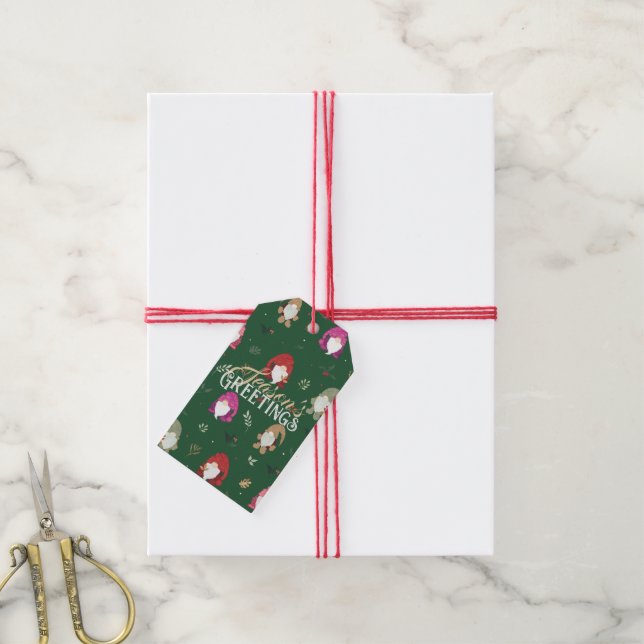 Niedliche grüne Weihnachtsbäume Geschenkanhänger (Mit Garn)