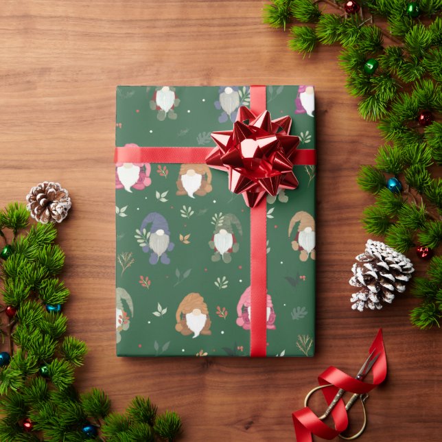 Niedliche grüne Weihnachtsbäume Geschenkpapier (Feiertagsgeschenk)