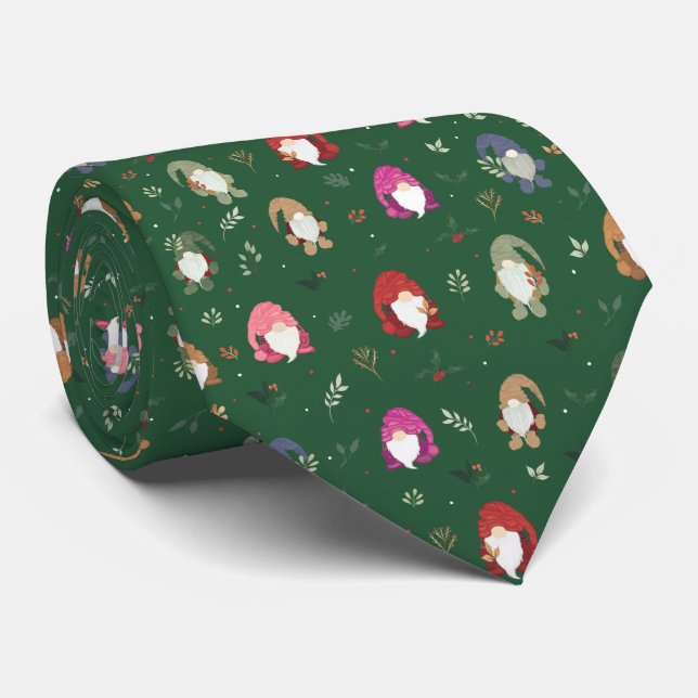 Niedliche grüne Weihnachtsbäume Krawatte (Gerollt)