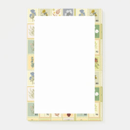 Niedliche Grünflächen Briefmarke Botanische Kunstw Post-it Klebezettel