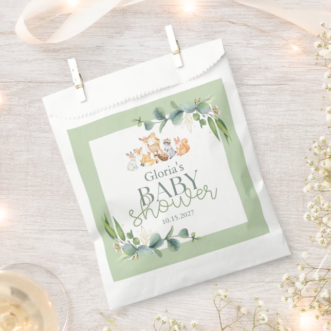 Niedliche Grünpflanzen Woodland Animals Kinderdusc Geschenktütchen (Ausgeschnitten)