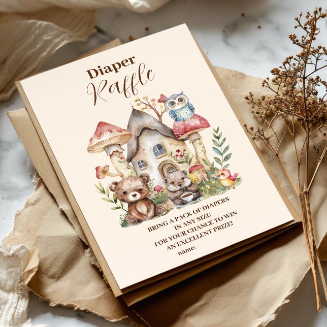 Niedliche Grünwaldtiere Diapper Raffle Begleitkarte (Von Creator hochgeladen)