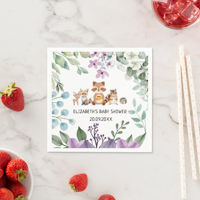 Niedliche Grünwaldtiere Papier Napkin Serviette (Beispiel)
