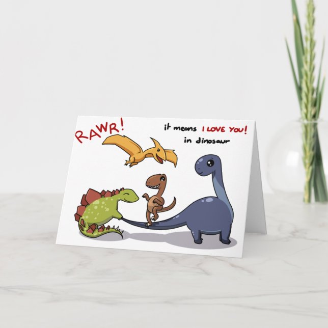 Niedliche Gruppe Dinosaurier Rawr bedeutet uns Karte (Vorderseite)