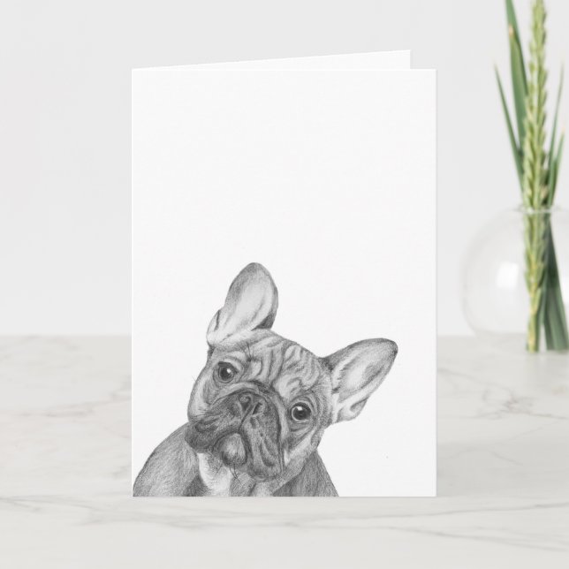 Niedliche Grußkarte der französischen Bulldogge Karte (Vorderseite)