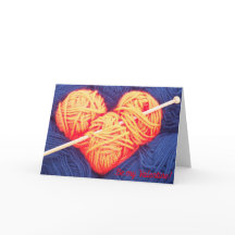 Niedliche Grußkarte der strickenden Nadel des