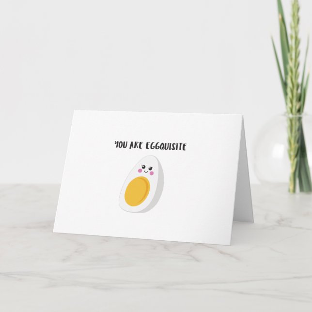 Niedliche Grußkarte "You are eggquisite" Karte (Vorderseite)