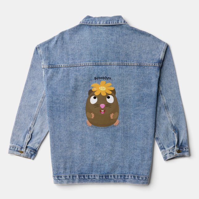 Niedliche Guinea Cartoon Jeansjacke (Rückseite)