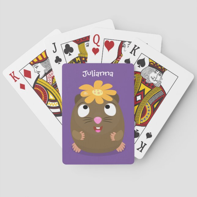 Niedliche Guinea Cartoon Spielkarten (Rückseite)