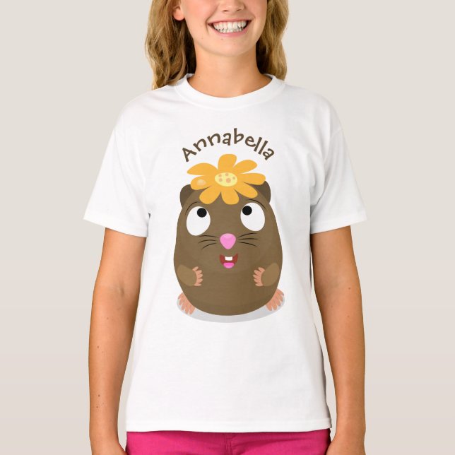 Niedliche Guinea Cartoon T-Shirt (Vorderseite)