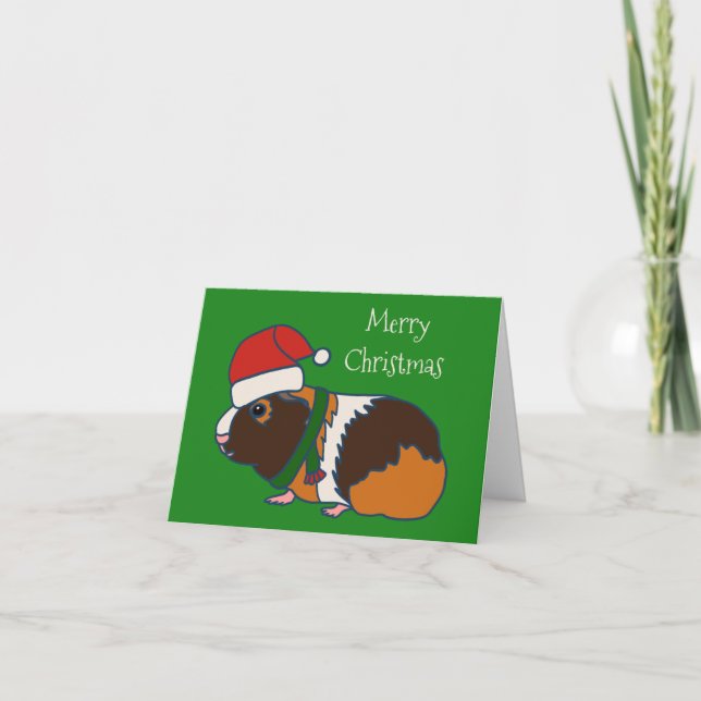 Niedliche Guinea Pig Custom Christmas Feiertagskarte (Vorderseite)
