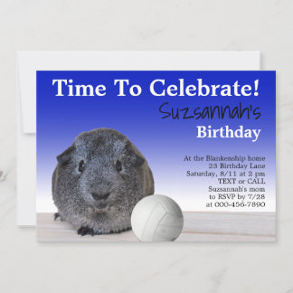Niedliche Guinea Pig Volleyball Custom Geburtstags Einladung