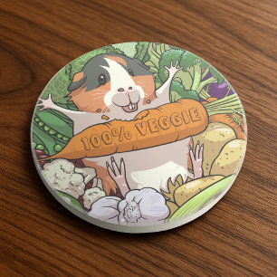 Niedliche Guinea Schwein 100% Veggie Carrot Cartoo Getränkeuntersetzer