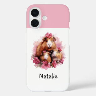 Niedliche Guinea Schweine Aquarell Individuelle Na iPhone 16 Hülle