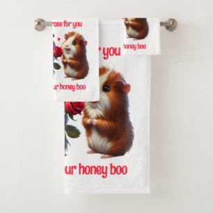 Niedliche Guinea Schweine in Liebe Austausch einer Badhandtuch Set