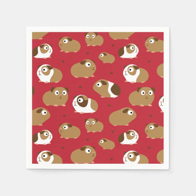 Niedliche Guinea Schweine Napkins Serviette (Vorderseite)