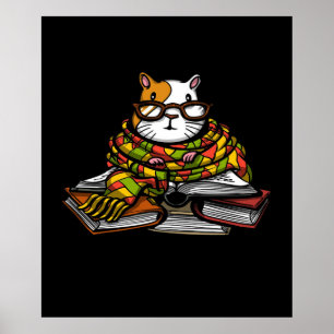 Niedliche Guinea Schweinefleisch Buch lesen Nied Poster