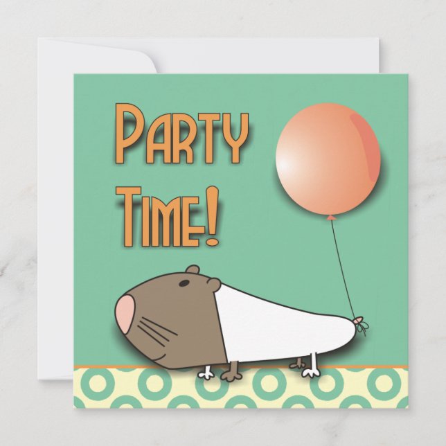 Niedliche Guinea Schweinefleisch Kindergeburtstag  Einladung (Vorderseite)
