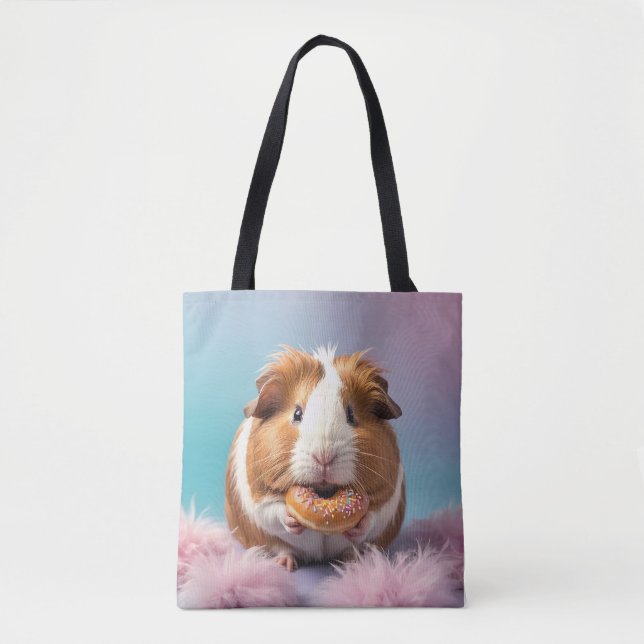 Niedliche Guinea Schweinefleisch mit Donut Pastell Tasche (Vorderseite)