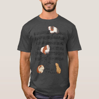 Niedliche Guinea Schweinefleisch Musiknote Clef Mu T-Shirt