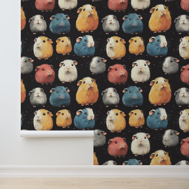 Niedliche Guinea Schweinehamster Muster Khalk Zeic Tapete (Anwendung)