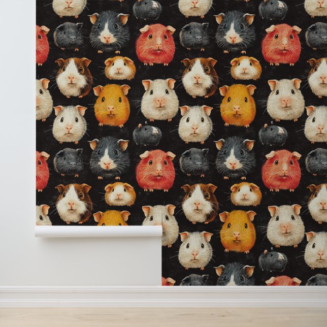 Niedliche Guinea Schweinehamster Muster Khalk Zeic Tapete (Anwendung)