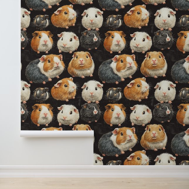 Niedliche Guinea Schweinehamster Muster Khalk Zeic Tapete (Anwendung)