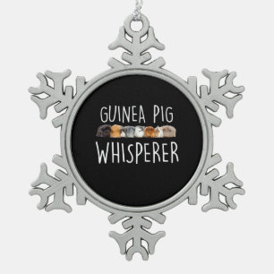 Niedliche Guinea Schweinswisperer Tiergeschenk Schneeflocken Zinn-Ornament