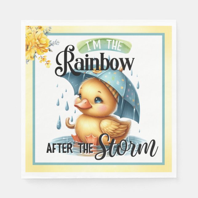 Niedliche Gummi Duck Babydusche Napkins Serviette (Vorderseite)