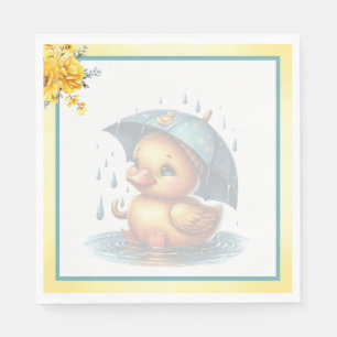 Niedliche Gummi Duck Babydusche Napkins Serviette