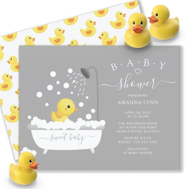 Niedliche Gummi Duck Dusche Baby Einladung (Von Creator hochgeladen)