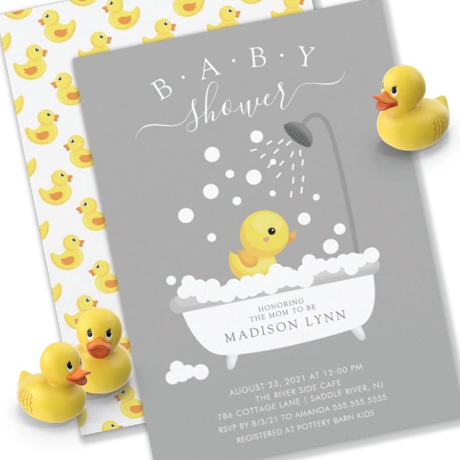 Niedliche Gummi Duck Dusche Baby Einladung (Von Creator hochgeladen)