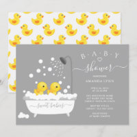 Niedliche Gummi Duck Twins Baby Dusche