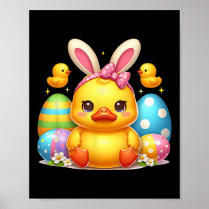 Niedliche Gummifaust Duckling Bunny Headband Funny Poster