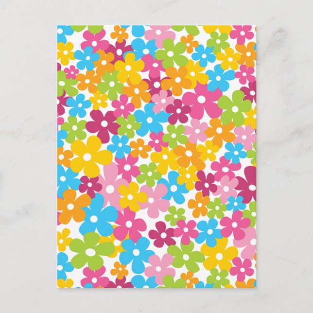 Niedliche Gürtelblumenmuster Postkarte (Vorderseite)