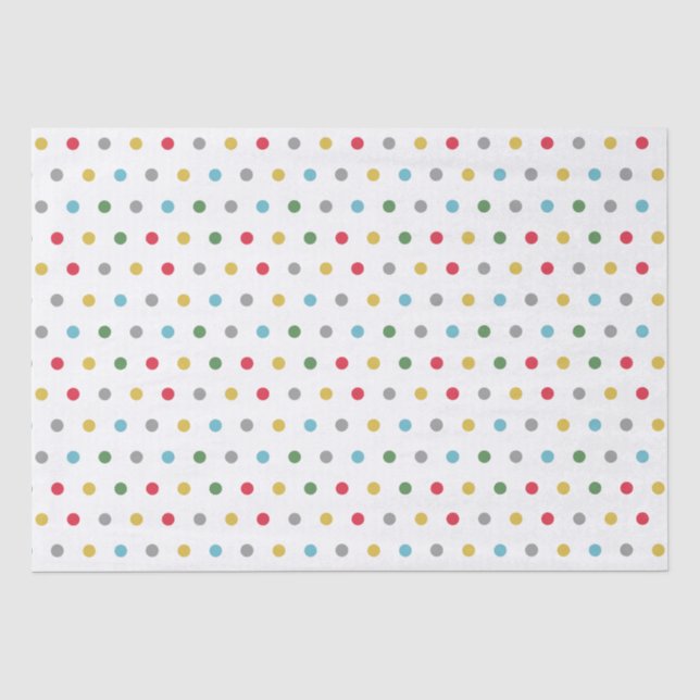 Niedliche gürtelfarbige Polka-Dots-Muster Seidenpapier (Vorderseite)