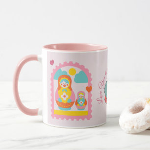 niedliche gürtelrosa Tasse