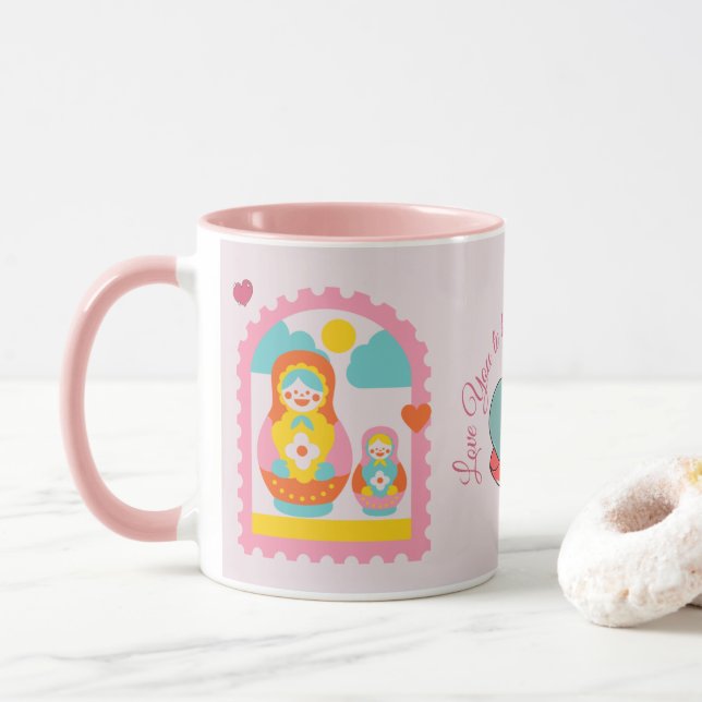 niedliche gürtelrosa Tasse (Mit Donut)