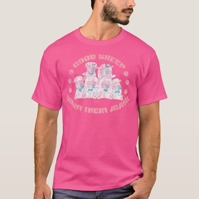 Niedliche, gute Schafe tragen ihre Maske Farmvieh T-Shirt (Vorderseite)