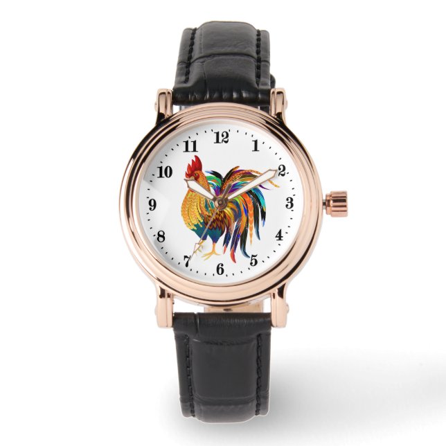 Niedliche Hahnenliebhaber Tier beobachten Armbanduhr (Vorderseite)