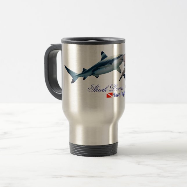 Niedliche Hai-Liebhaber Shotglas Reisebecher (Vorderseite Links)