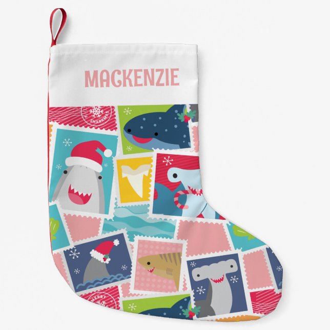 Niedliche Haiarten Weihnachten Kleiner Weihnachtsstrumpf (Vorderseite)