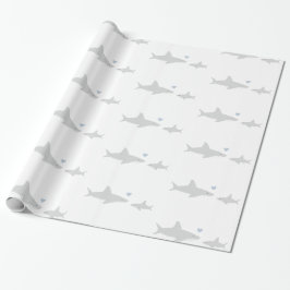Niedliche Haie | Babyduschpapier Geschenkpapier