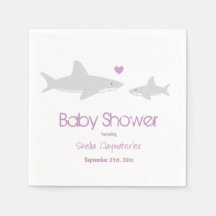 Niedliche Haie Herz Lila Baby Dusche