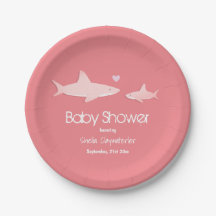 Niedliche Haie mit rosa Hintergrund | Babydusche